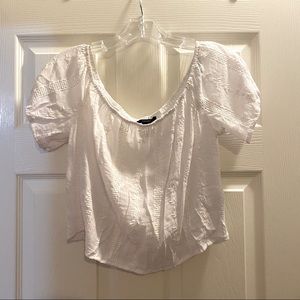 white boho off shoulder top